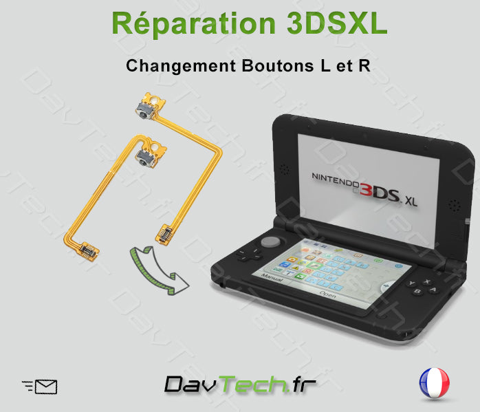Forfait réparation nappes gâchettes boutons switch L R 3DS XL