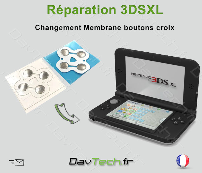 Forfait réparation nappe membrane bouton ABXY Croix 3DS XL