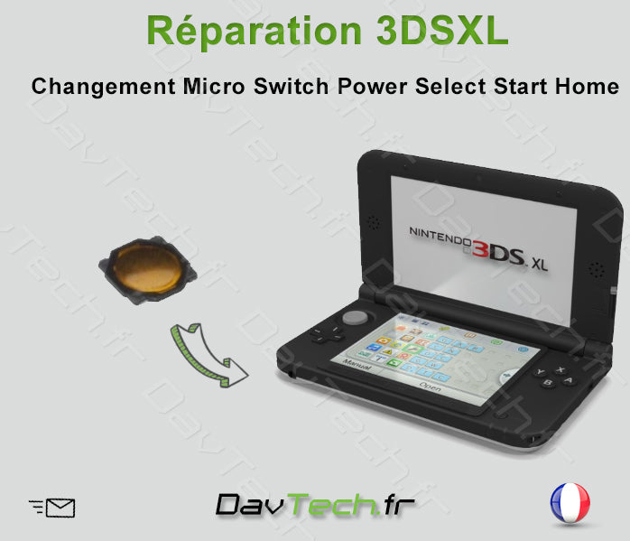 Forfait réparation bouton contact micro switch Home Select Start 3DS XL