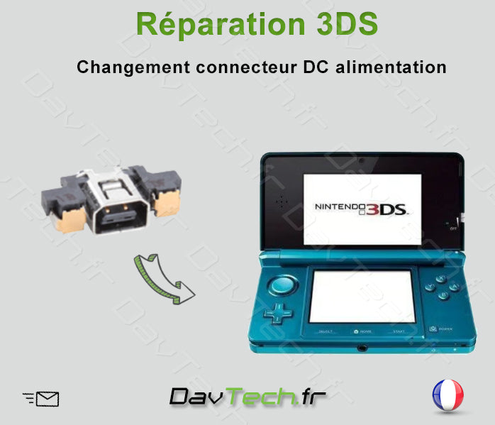Forfait réparation Connecteur DC alimentation charge 3DS