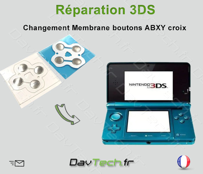 Forfait réparation nappe membrane bouton ABXY Croix 3DS