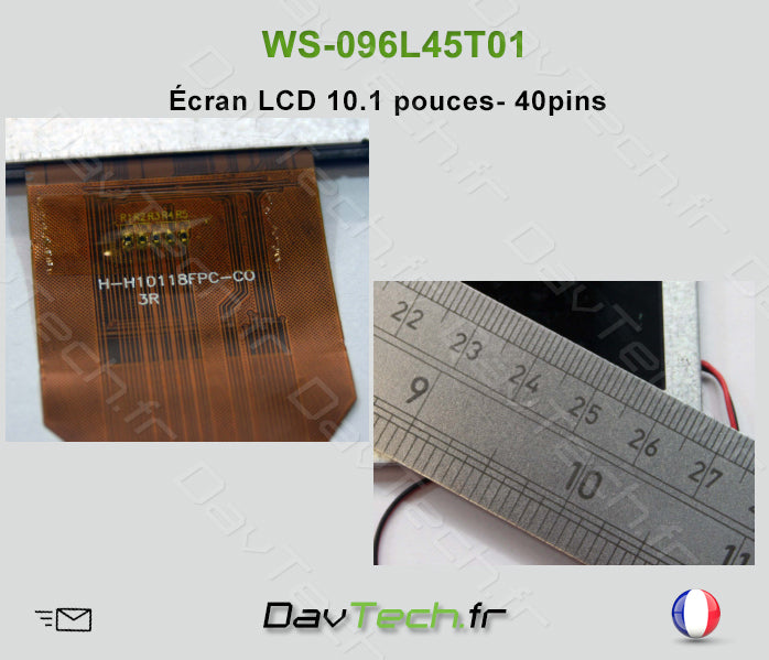 WS-096L45T01 écran afficheur LCD 10.1 pouces 40pins
