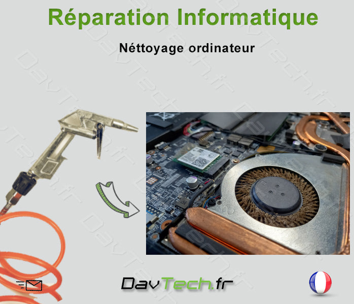 Forfait réparation: Dépoussiérage, Nettoyage physique ordinateur PC