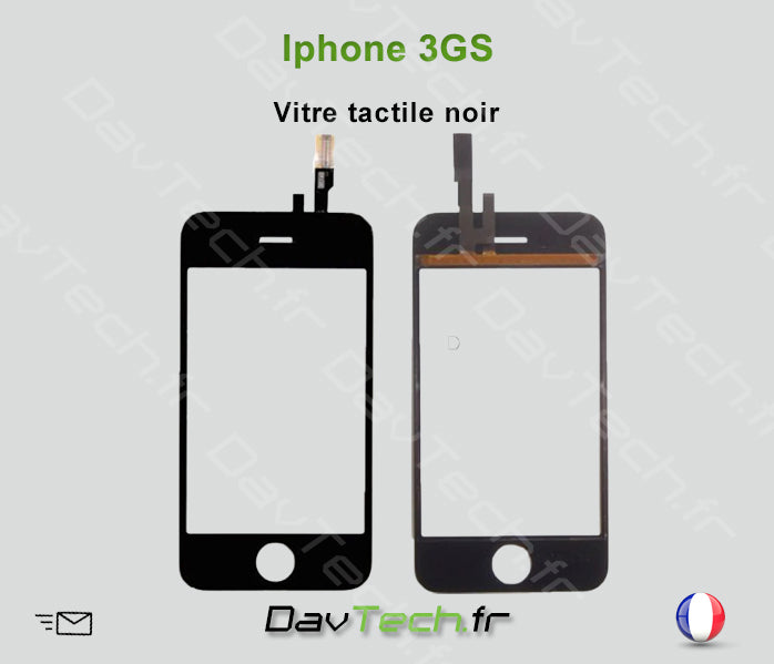 Vitre tactile Noire pour iPhone 3Gs