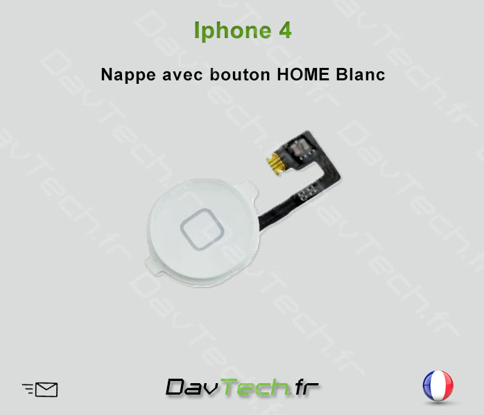 Nappe câble avec Bouton Home Blanc pour iPhone 4