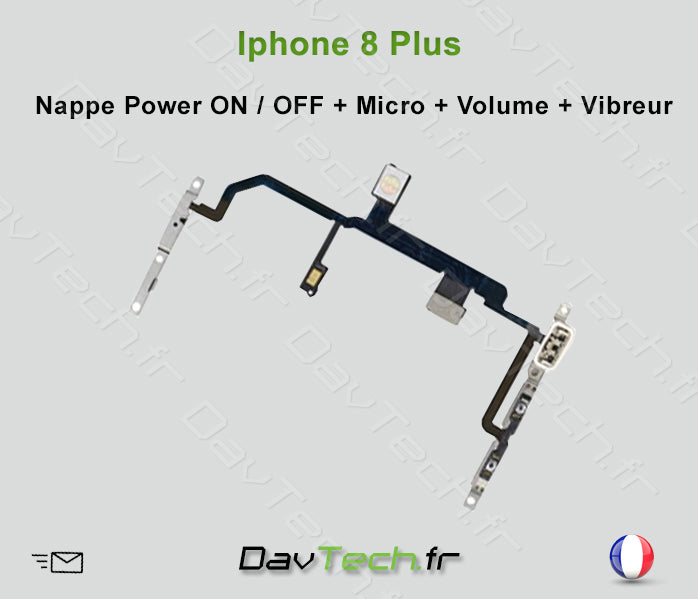 Nappe Power ON / OFF + Micro + Volume pour iPhone 8+