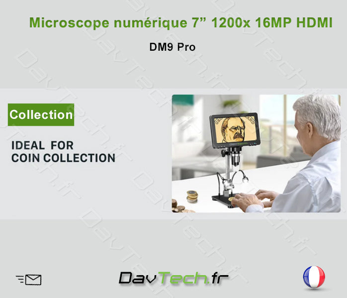 Microscope Numérique Éducation Électronique Collectionneurs- Ecran 7" 1200x 16MP HDMI