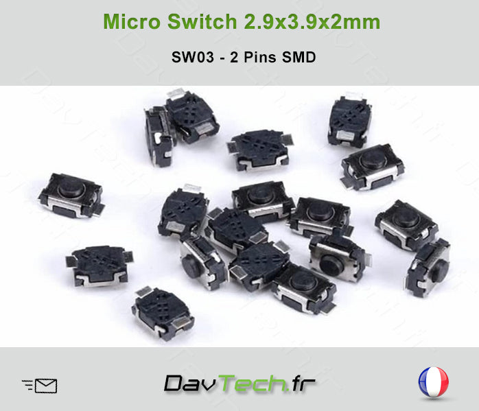 Micro switch 2.9x3.9x2mm 2 pins SMD buton poussoir push