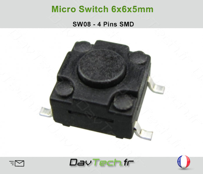 Micro switch 6x6x5mm 4 pins SMD buton poussoir push