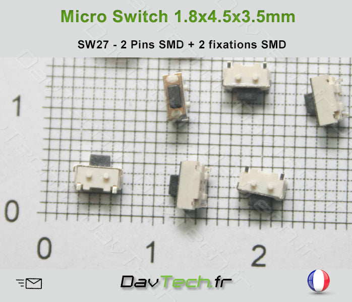 Micro switch 1.8x4.5x3.5mm 4 pins SMD bouton poussoir push
