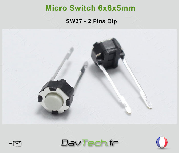 Micro switch 6x6x5mm 2 pins DiP buton poussoir push