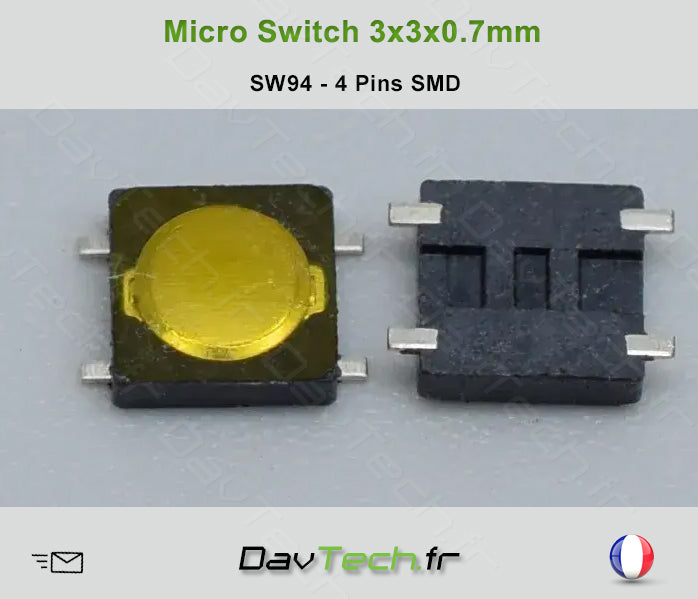 Micro switch 3x3x0.7mm 4 pins SMD buton poussoir push