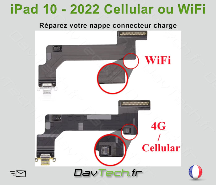 Nappe Connecteur BLEU de charge dock pour Apple iPad 10 WiFi