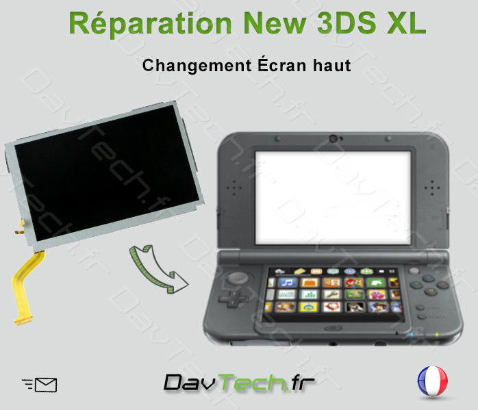 Forfait réparation Écran haut top LCD supérieur New 3DS XL