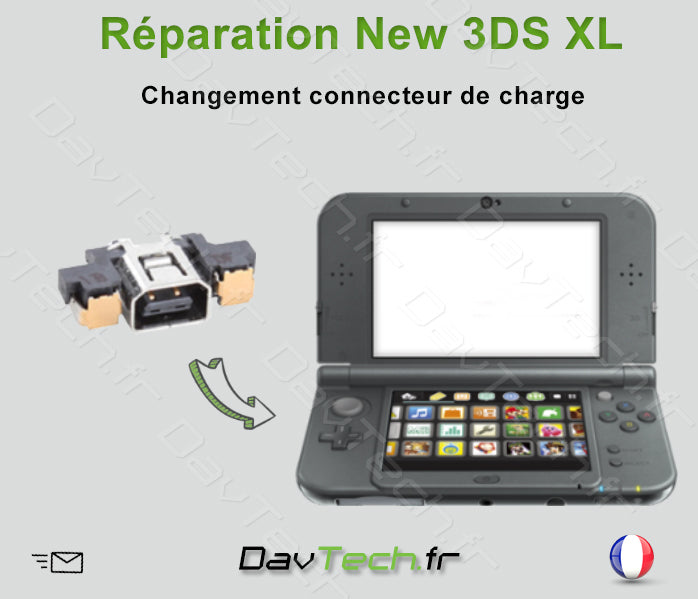 Forfait réparation Connecteur DC alimentation charge New 3DS XL
