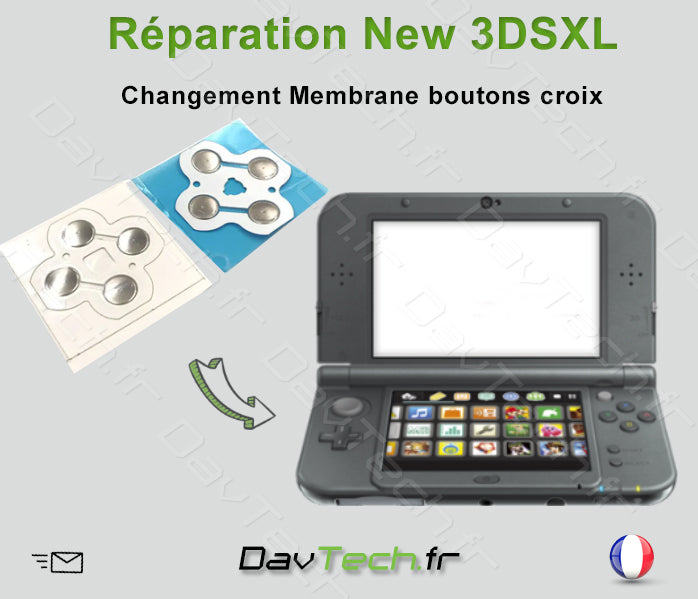 Forfait réparation nappe membrane bouton ABXY Croix New 3DS XL