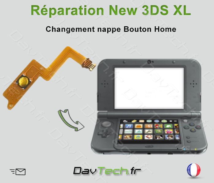 Forfait réparation nappe gâchette bouton switch Home New 3DS XL