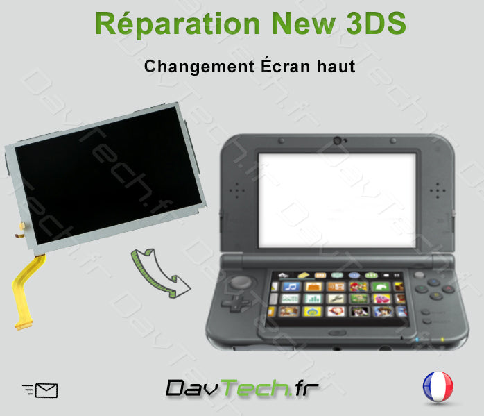 Forfait réparation Écran haut top LCD supérieur New 3DS