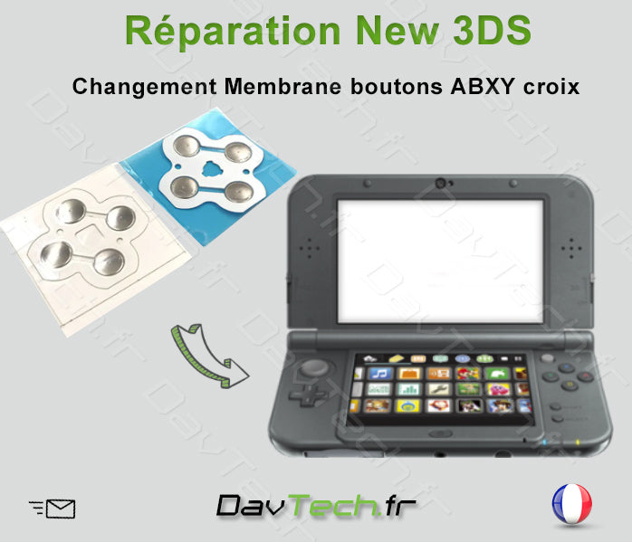 Forfait réparation nappe membrane bouton ABXY Croix New 3DS