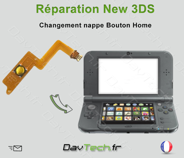 Forfait réparation nappe gâchette bouton switch Home New 3DS