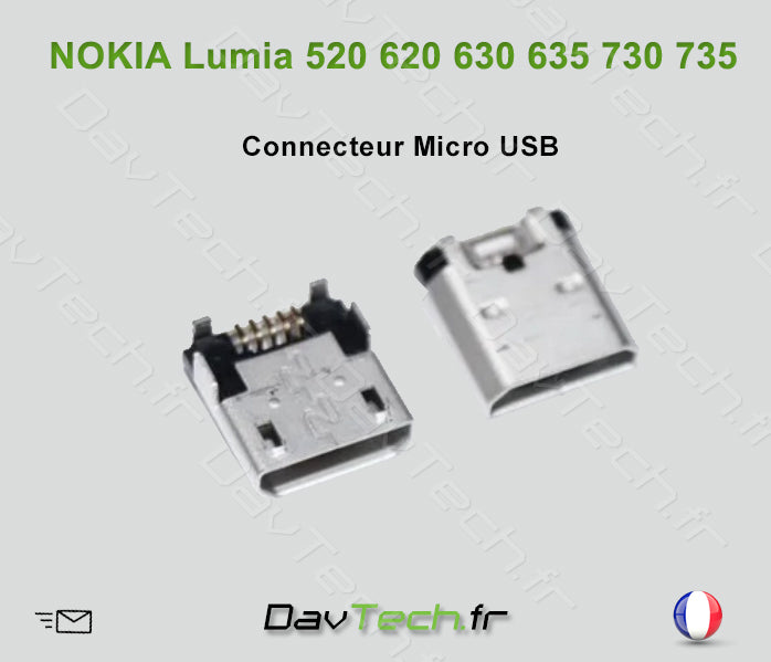Connecteur Micro USB pour Nokia Lumia 520 530 620 630 625 635 640 730 735