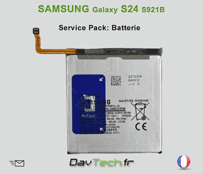 Batterie pour Galaxy S24 (S921B) Service Pack