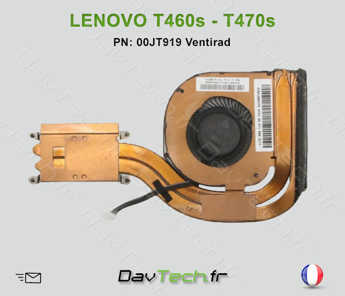 Ventirad- Ventilateur + Dissipateur LENOVO T460s & T470s PN: 00JT919