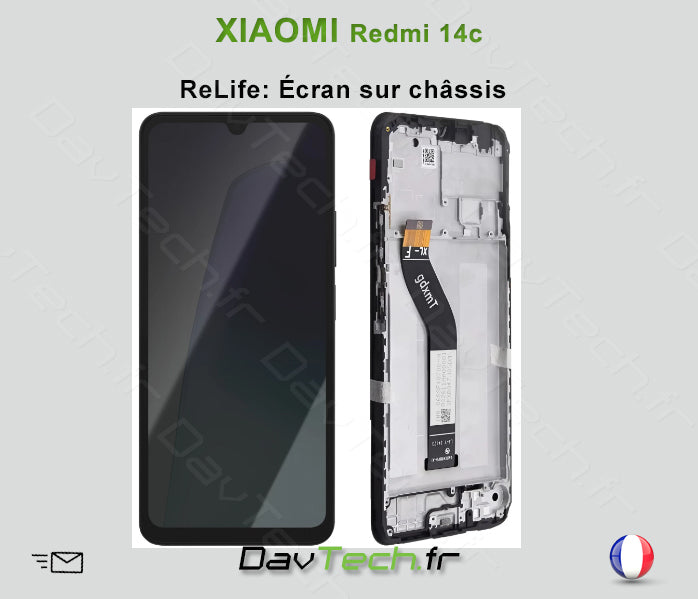 vitre tactile LCD Ecran Complet Noir pour Xiaomi Redmi 14C - ReLife