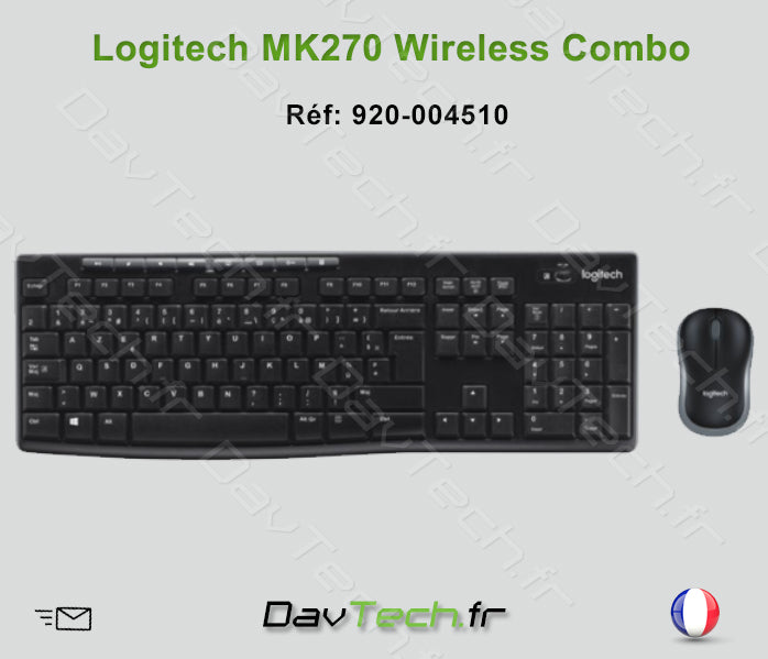 Combo Clavier Souris Logitech MK270 - 920-004510- Stock Fournisseur Français