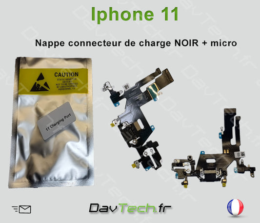 Nappe Connecteur (Noir) de charge dock pour Apple iPhone 11