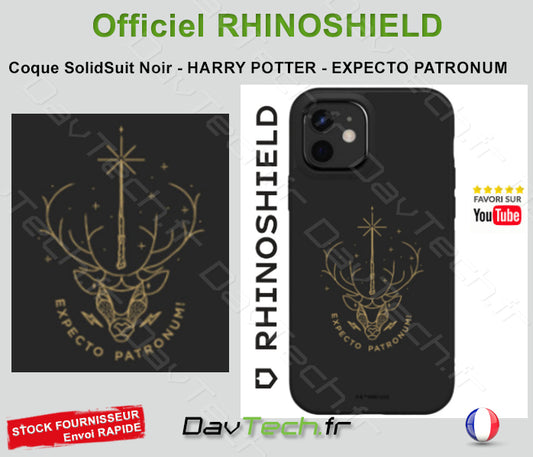 COQUE SOLIDSUIT POUR APPLE IPHONE 15 - NOIR - HARRY POTTER - EXPECTO PATRONUM - RHINOSHIELD