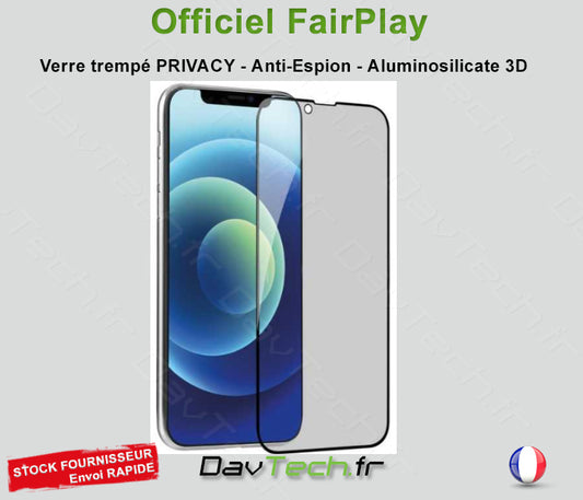 FAIRPLAY PRIVACY Verre Trempé Anti-Espion iPhone 17 Pro