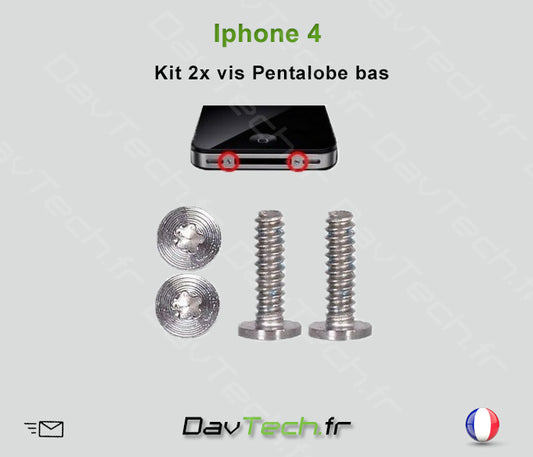 Kit 2x vis Pentalobe bas pour iPhone 4 & 4s