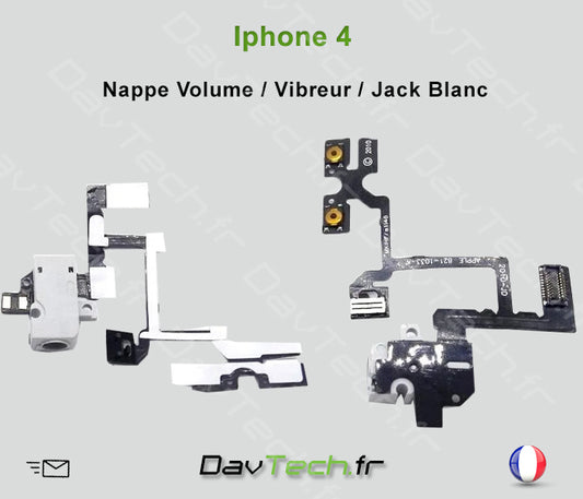 Nappe câble volume vibreur jack BLANC pour iPhone 4