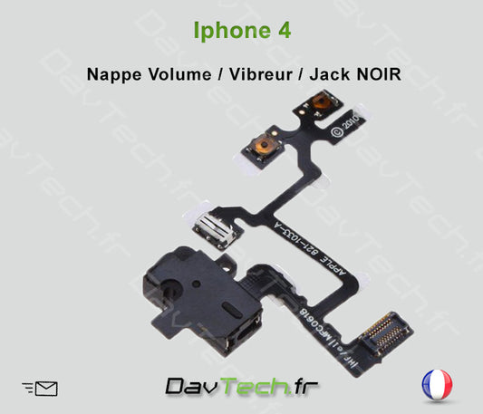 Nappe câble volume mute jack NOIR pour iPhone 4
