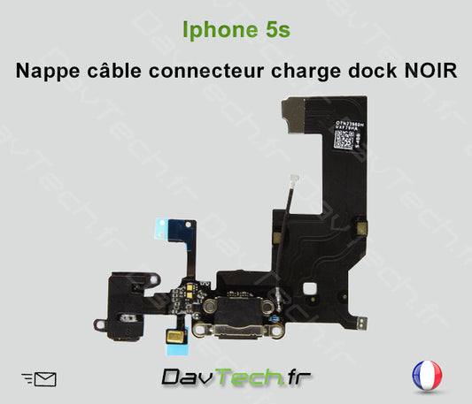 Nappe câble connecteur charge dock NOIR pour iPhone 5s
