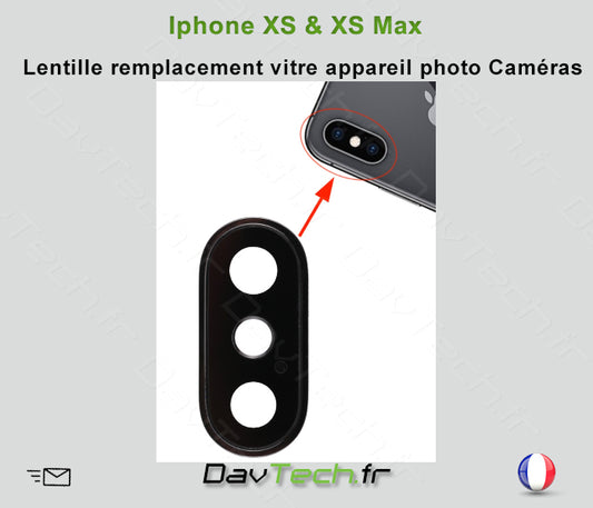 Verre lentille caméra arrière pour Apple iPhone XS & XS Max