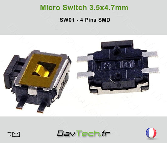 Micro switch 3.5x4.7 4 pins SMD buton poussoir push