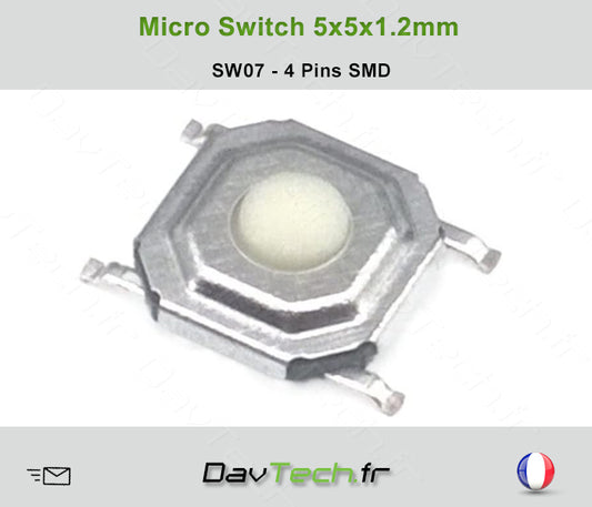 Micro switch 5x5x1.2mm 4 pins SMD buton poussoir push