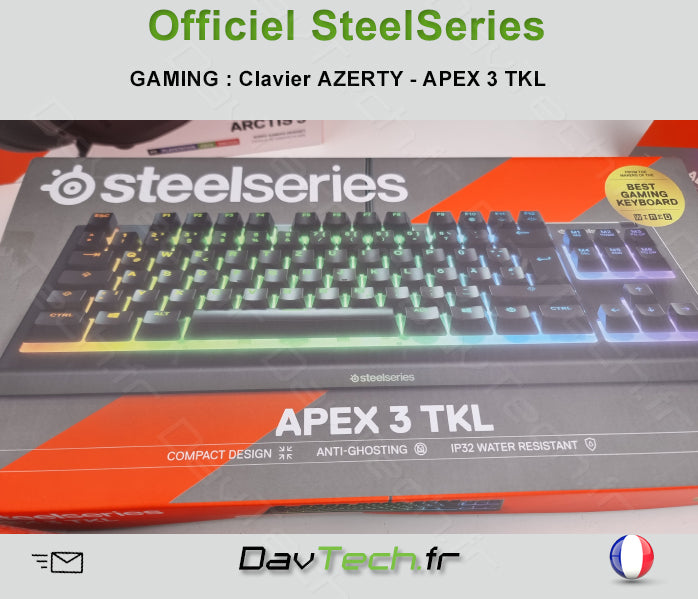 STEELSERIES Gaming Clavier AZERTY - APEX 3 TKL - NEUF