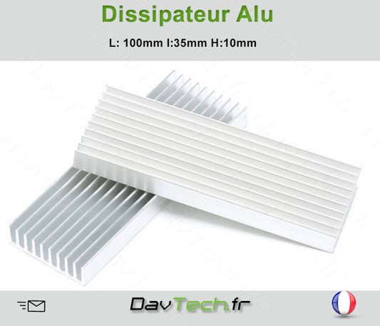 Dissipateur Aluminium 100 x 35 x 10mm