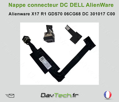 Nappe connecteur de charge d'alimentation DELL ALIENWARE X17 R1 GDS70 06CG68 DC 301017 C00