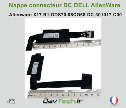 Nappe connecteur de charge d'alimentation DELL ALIENWARE X17 R1 GDS70 06CG68 DC 301017 C00