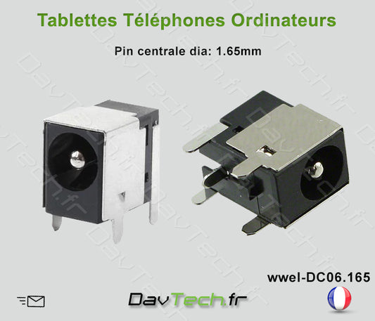 Connecteur de charge d'alimentation broche 1.65mm ordinateur portable tablette notebook