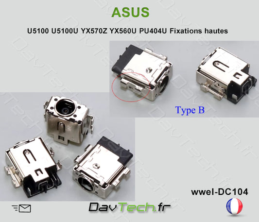 Connecteur de charge d'alimentation ASUS X570Z-DE4142T YX570Z YX570ZD F570U UX580G