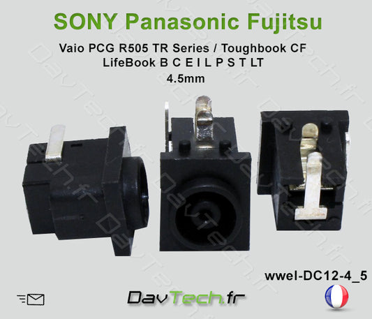 Connecteur de charge d'alimentation PC portable Sony Panasonic Fujitsu