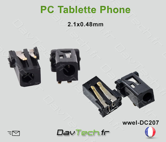 Connecteur de charge d'alimentation PC portable phone 2.1x0.48mm
