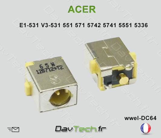Connecteur de charge d'alimentation PC portable ACER