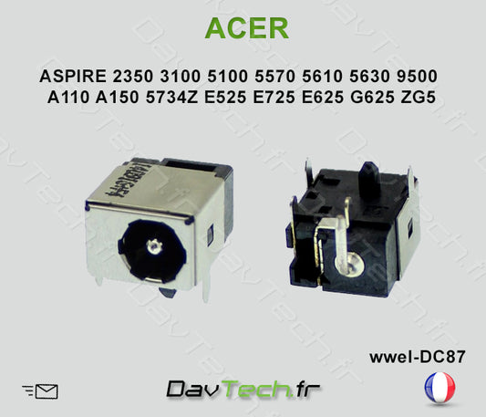 Connecteur de charge d'alimentation PC portable ACER ASPIRE