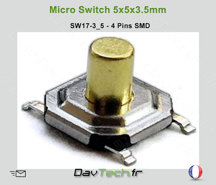 Micro switch 5x5x3.5mm 4 pins SMD buton poussoir push